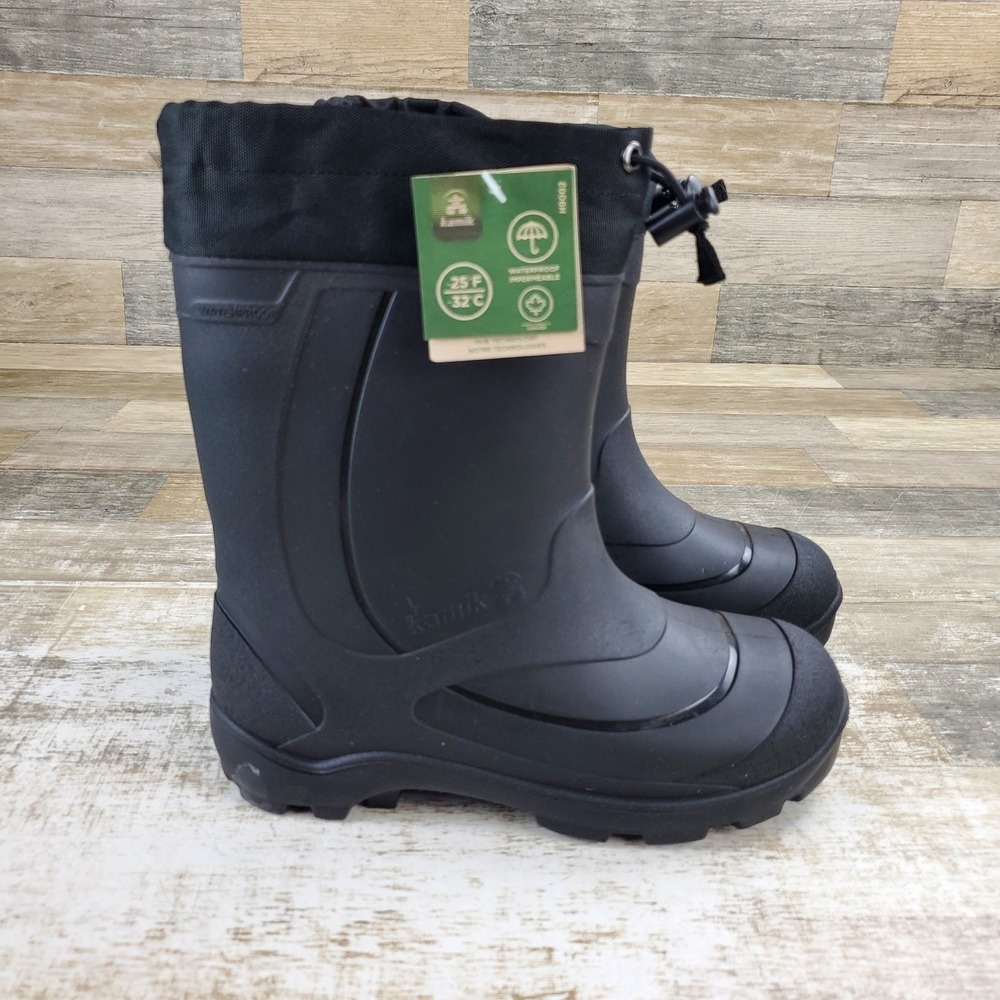 Kamik Snobuster 1 Womens Snow Boots Sz 5 Black Rubber Mid-Top Round Toe Classic